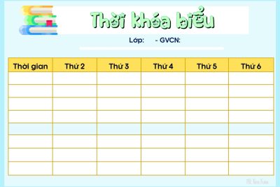 THỜI KHÓA BIỂU NĂM HỌC 2025-2026